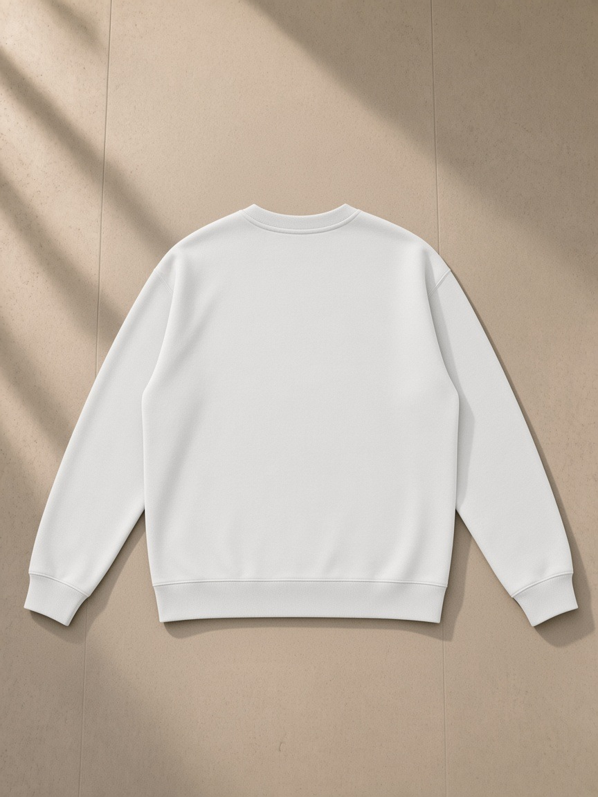 Regular Fit Crewneck Sweatshirt in Light Gray, back view