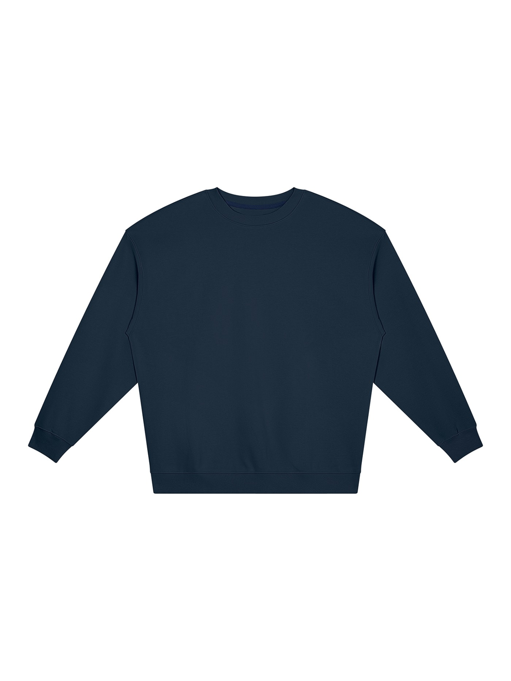 Loose Crewneck Sweatshirt in Navy Blue, front view