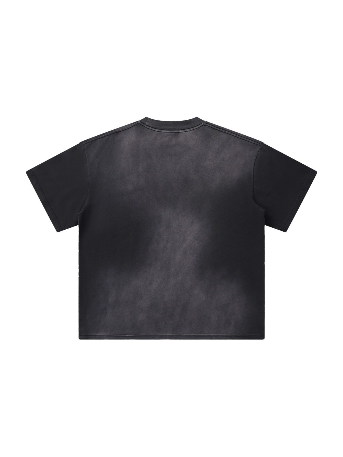 Unisex sunfade t-shirt in Dark Blue, back view on white. Marcel Afters