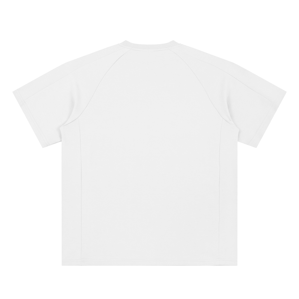 Oversized paneled raglan t-shirt in White, back view