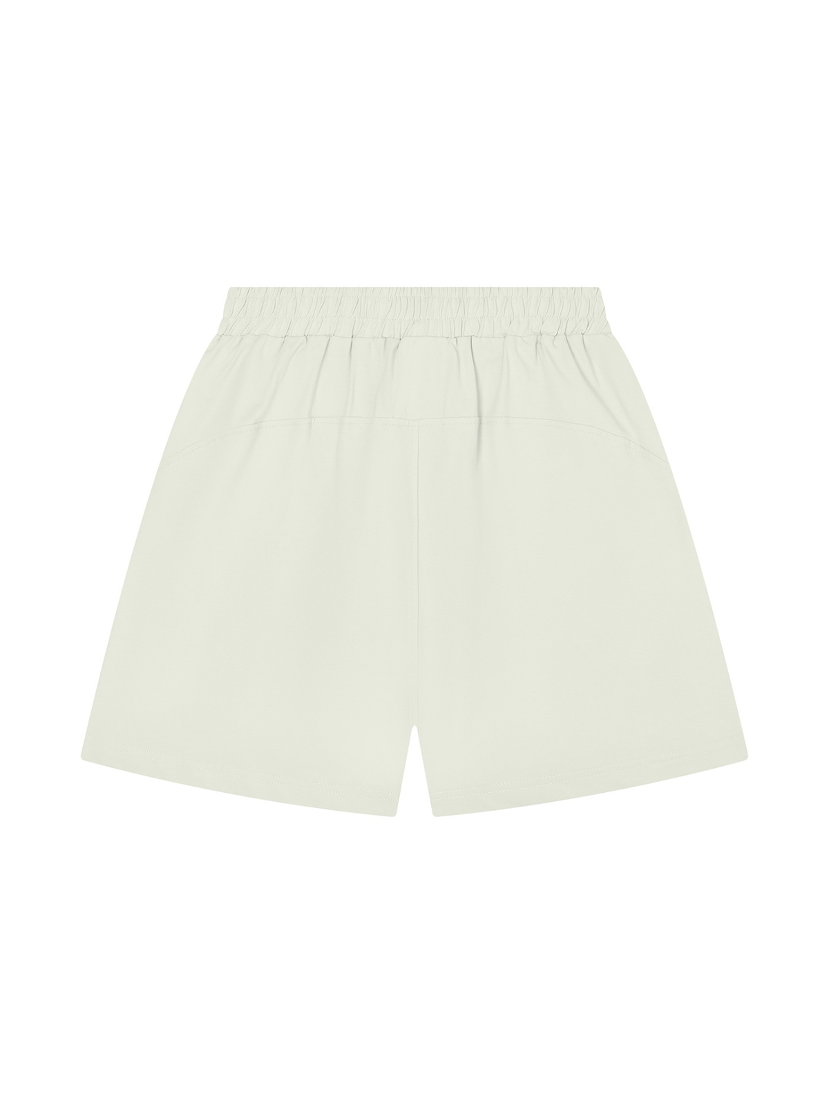 Unisex regular fit shorts in White Gray, back view on white. Marcel Afters