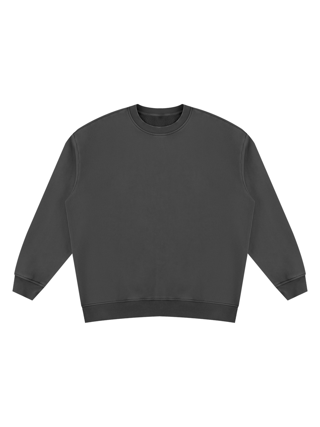 Vintage wash fleece sweatshirt in Black, front view