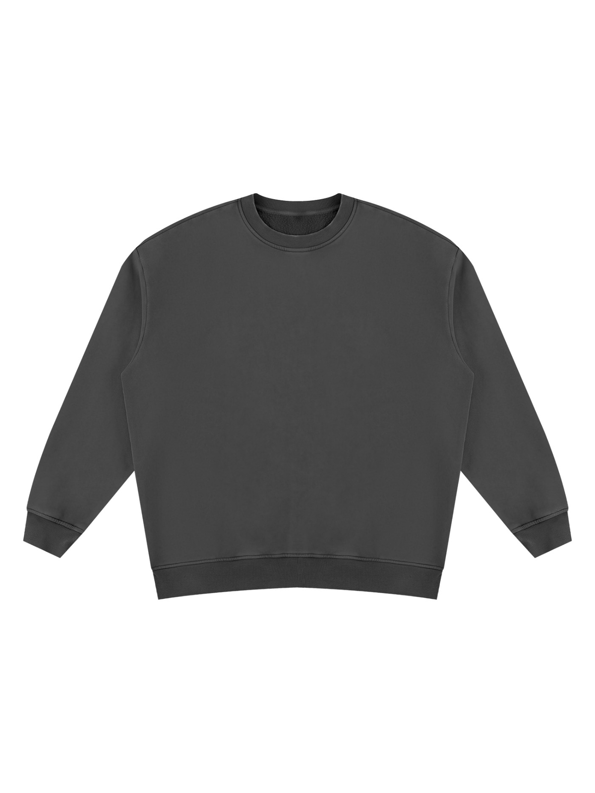 Vintage wash fleece sweatshirt in Black, front view