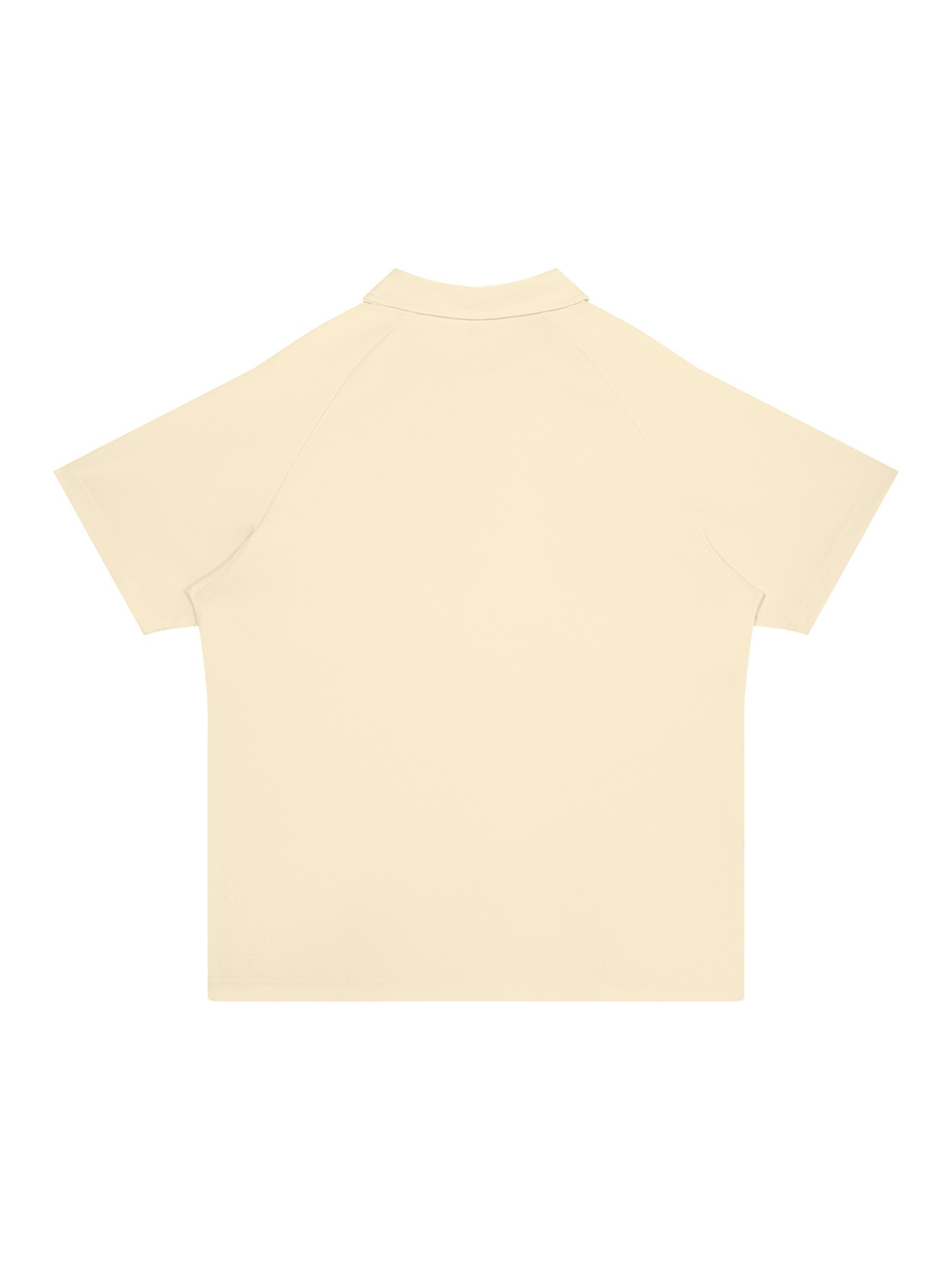 Unisex regular fit polo shirt in Apricot, back view on white. Marcel Afters