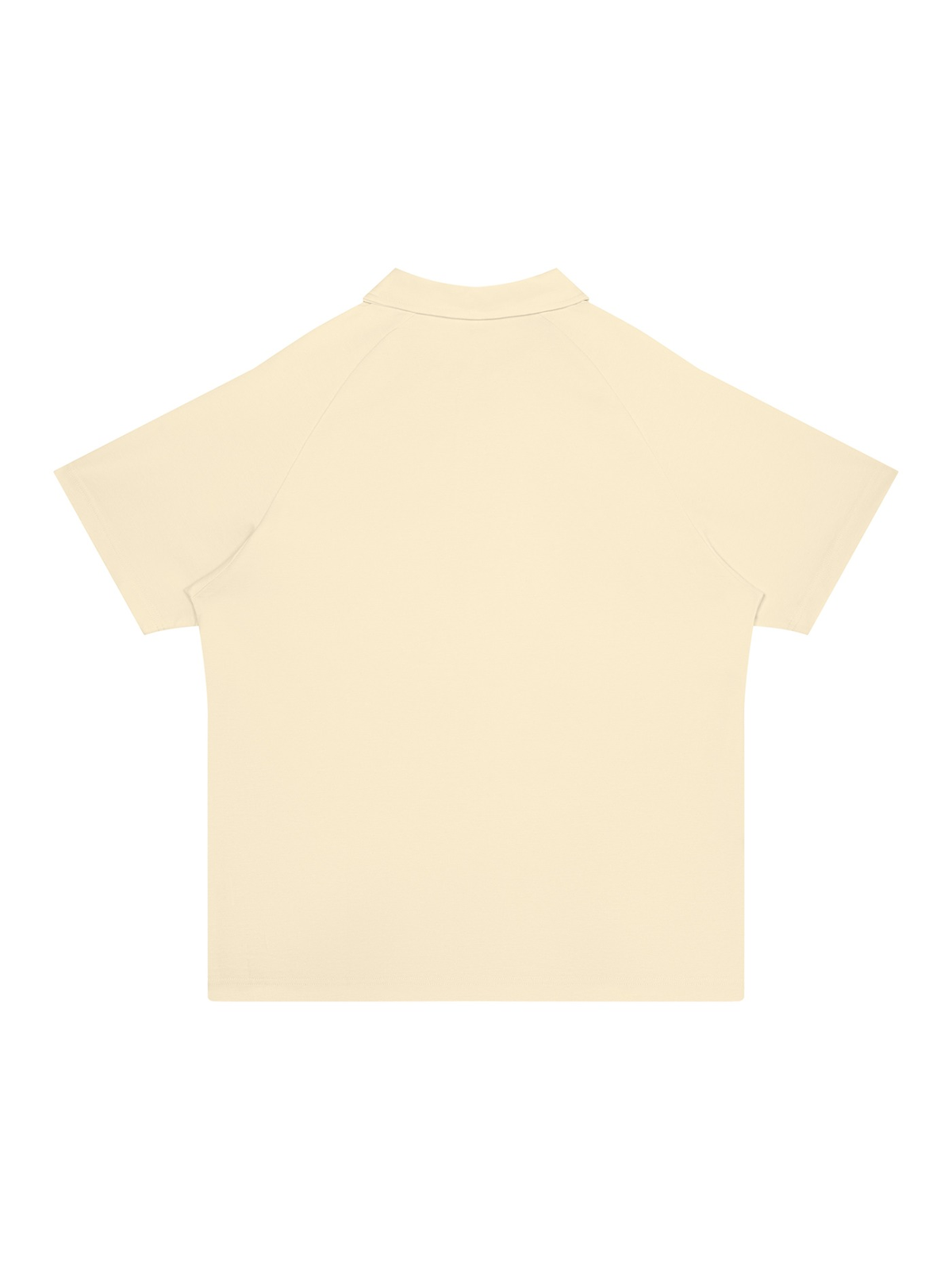 Unisex regular fit polo shirt in Apricot, back view on white. Marcel Afters