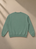 Vintage wash fleece sweatshirt in Dark Green, back view