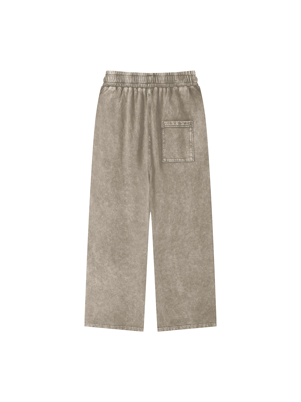 Snow Washed Straight Leg Pants in Stone Gray, back view
