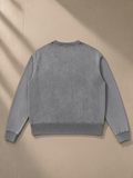 Mineral Wash Oversized Sweater in Gray, back view