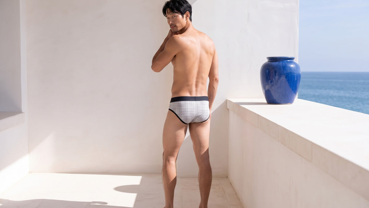 True Notions Tartan Brief — Ivory product photo