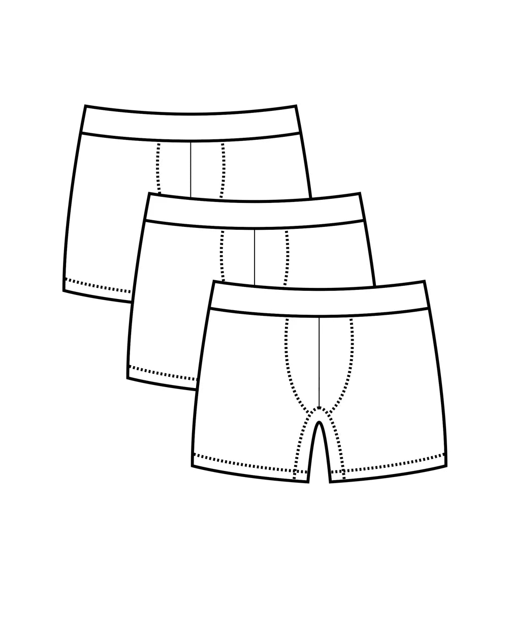 True Notions Boxer Briefs 3-Pack in Mystery Mix / White, laid flat — Marcel Afters
