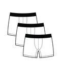 True Notions Boxer Briefs 3-Pack in Mystery Mix / Black, laid flat — Marcel Afters