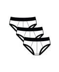 True Notions Briefs 3-Pack in Mystery Mix / Black, laid flat — Marcel Afters