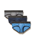 True Notions Briefs 3-Pack in Blue / Black, laid flat — Marcel Afters