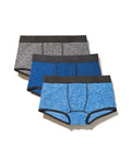 True Notions Trunks 3-Pack in Blue / Black, laid flat — Marcel Afters