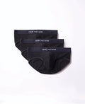 True Notions Tartan Briefs 3-Pack in Black, laid flat — Marcel Afters