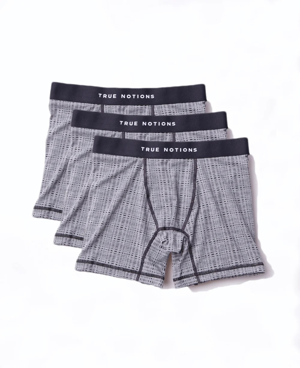 True Notions Tartan Boxer Briefs 3-Pack — Grey