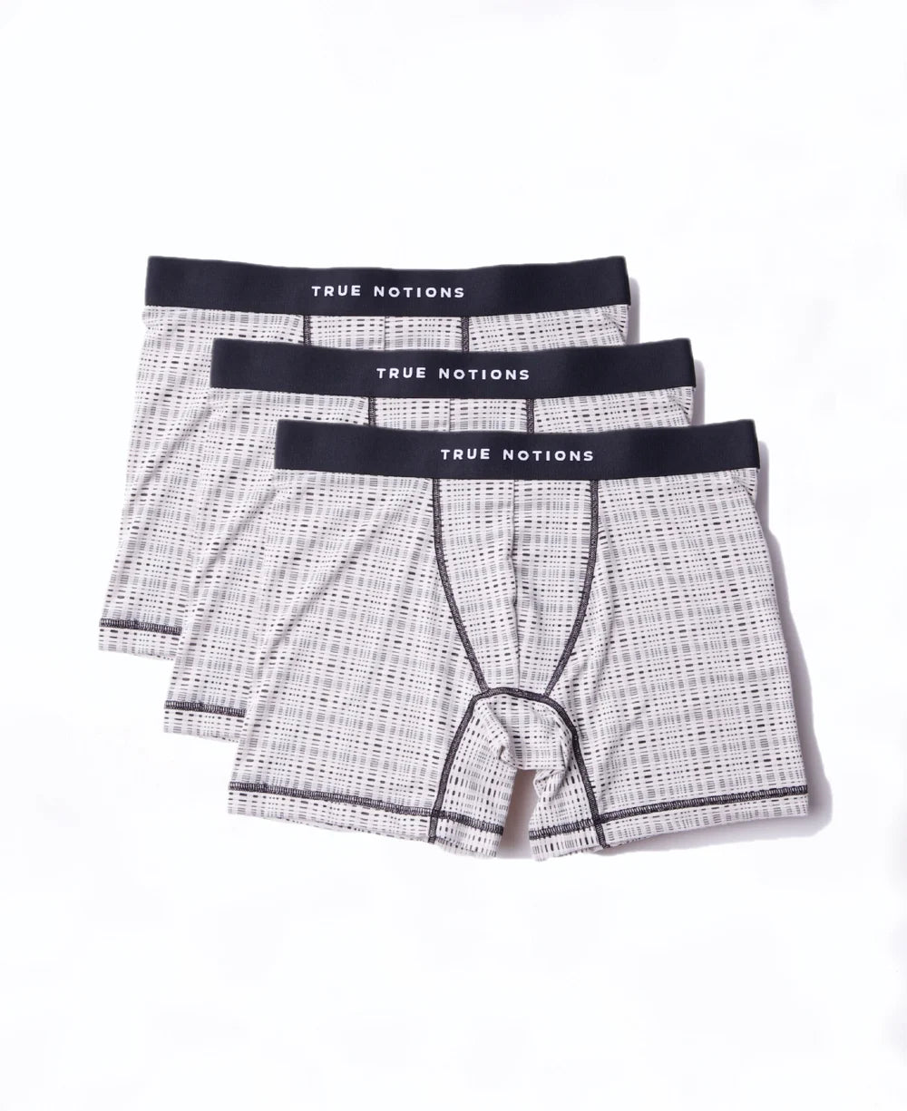 True Notions Tartan Boxer Briefs 3-Pack — Ivory
