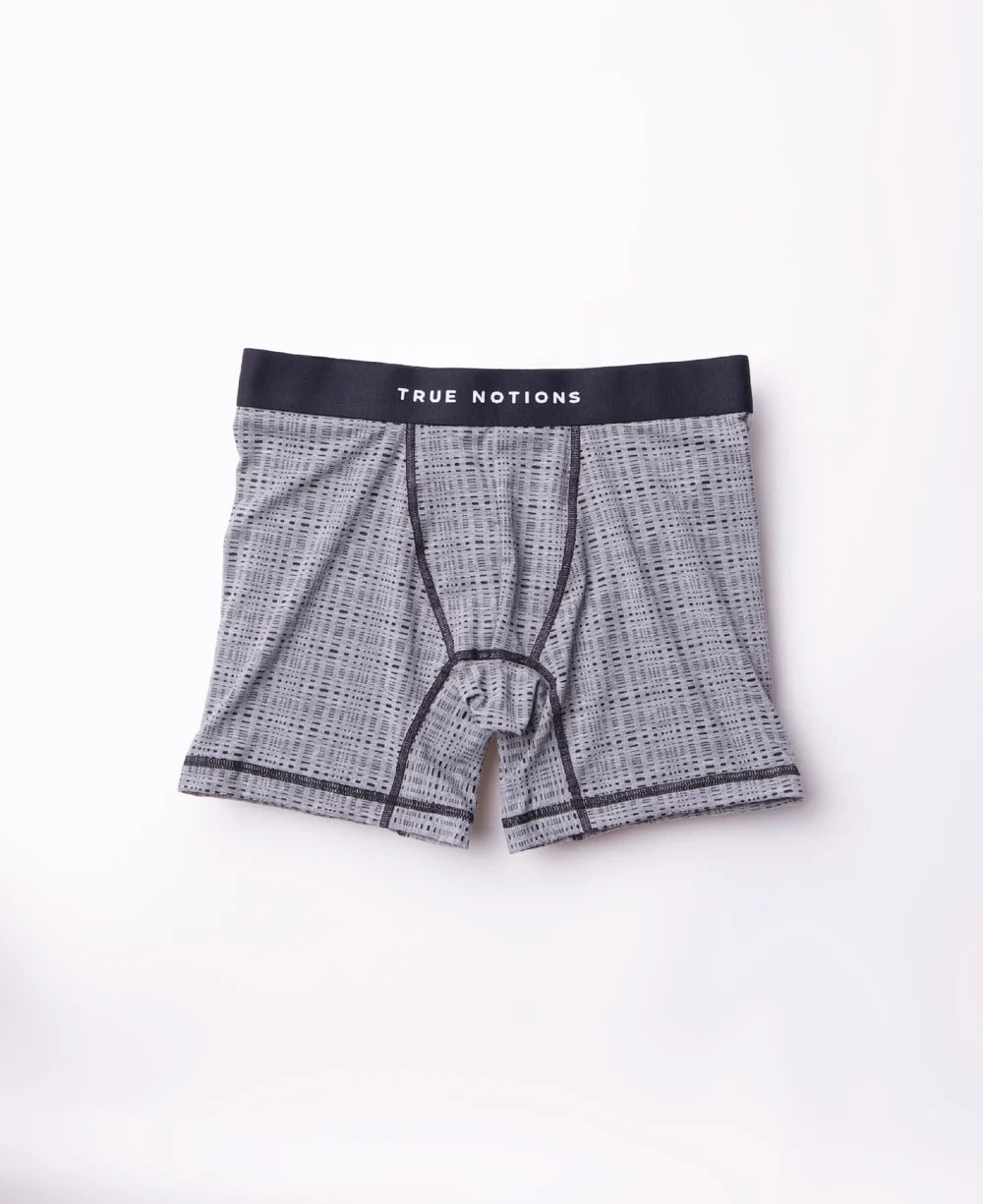 True Notions Tartan Boxer Brief — Grey product photo