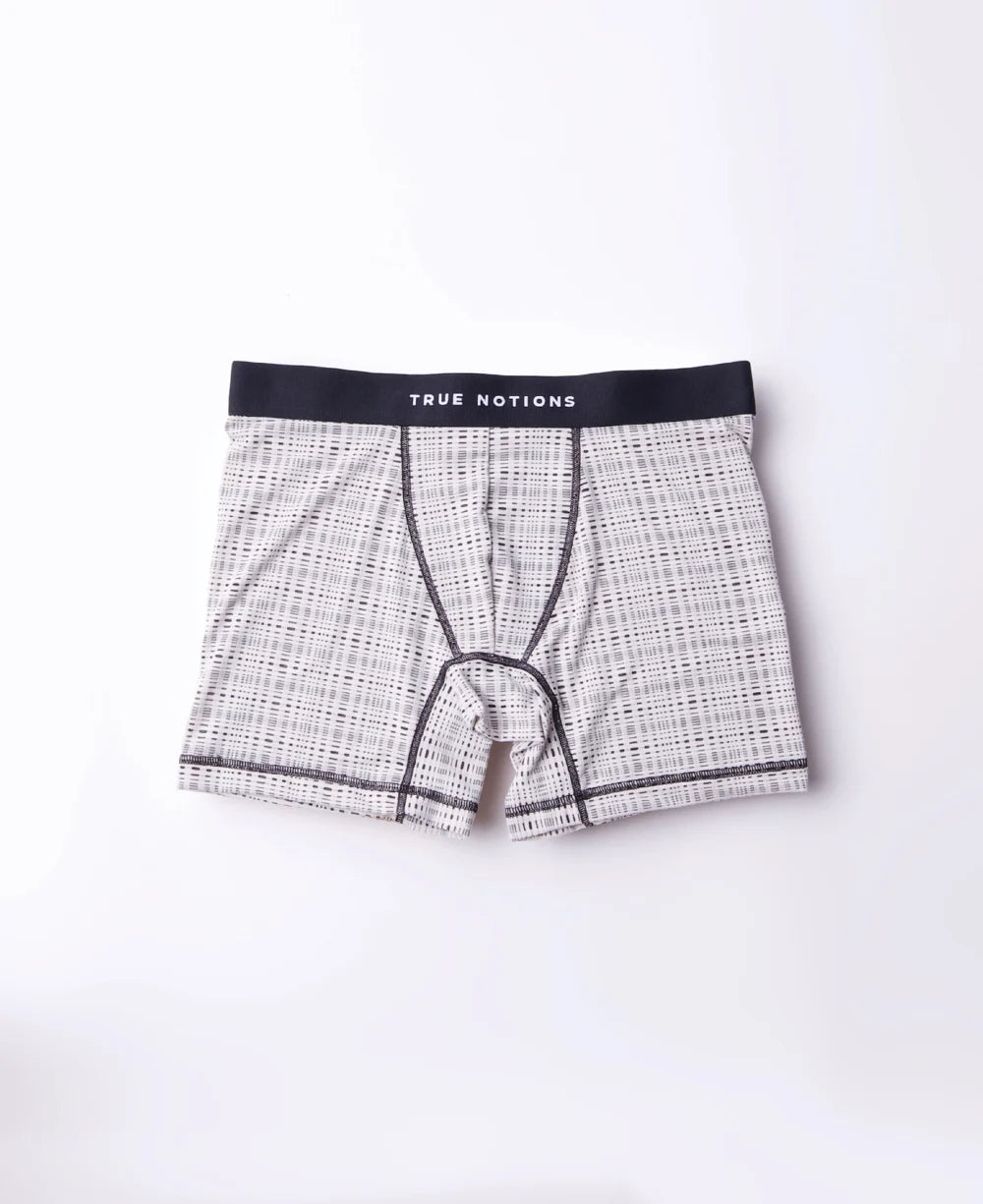 True Notions Tartan Boxer Brief — Ivory product photo