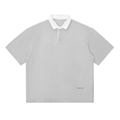 Essential Contrast Polo Shirt in Flower Gray, front view