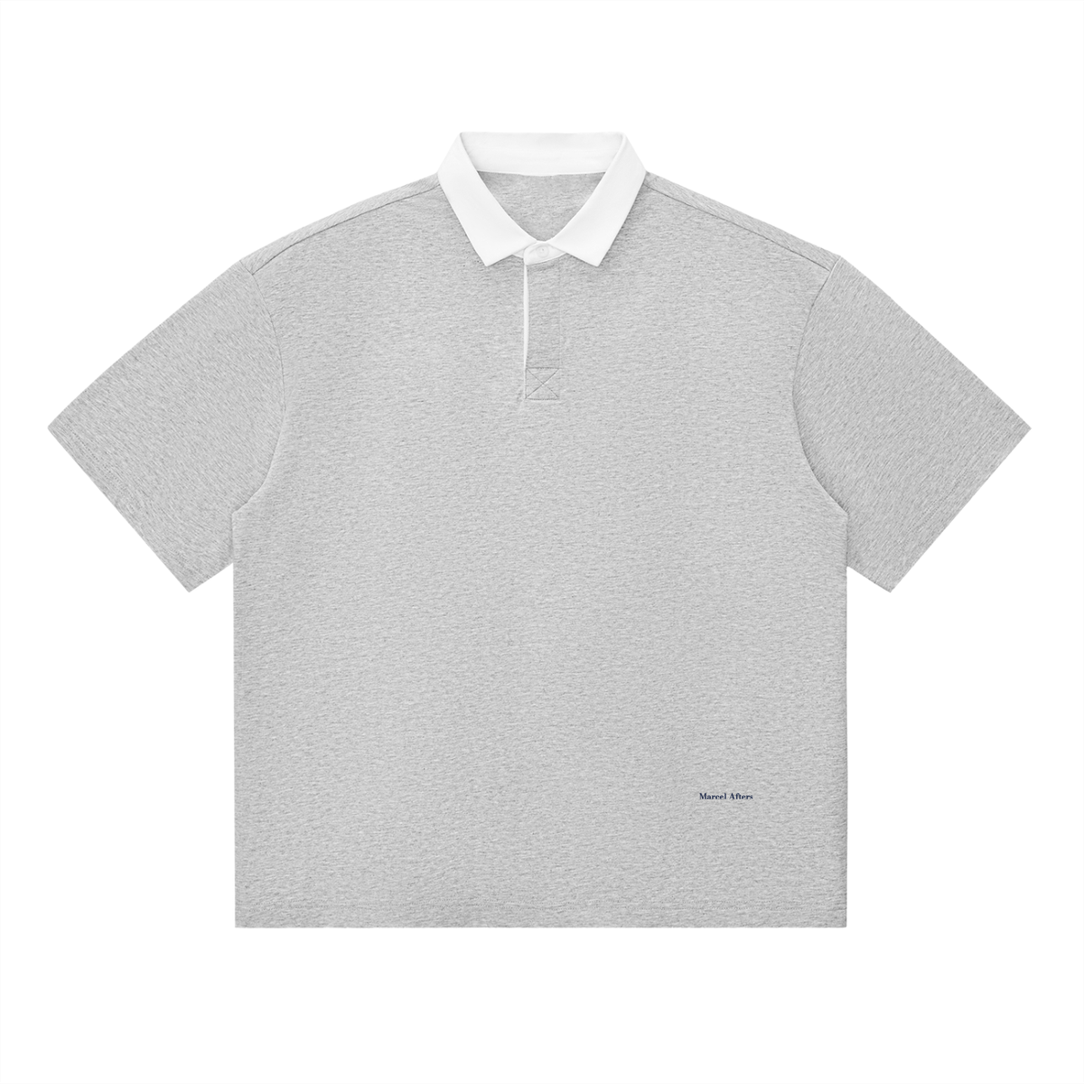 Essential Contrast Polo Shirt in Flower Gray, front view