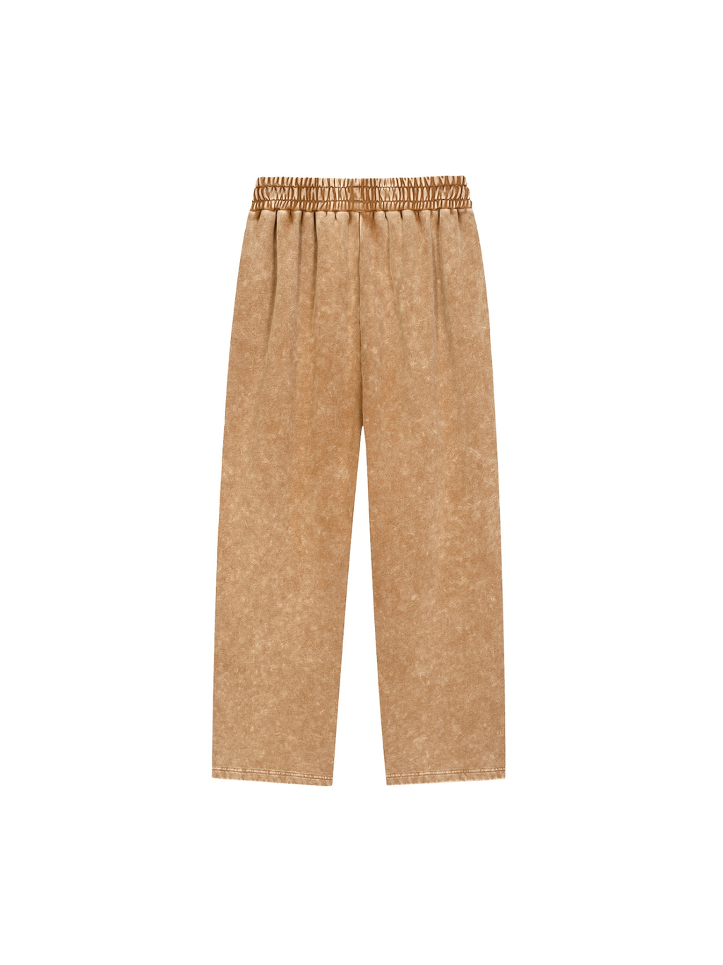 Unisex snow wash heavyweight sweatpants in Brown, back view on white. Marcel Afters