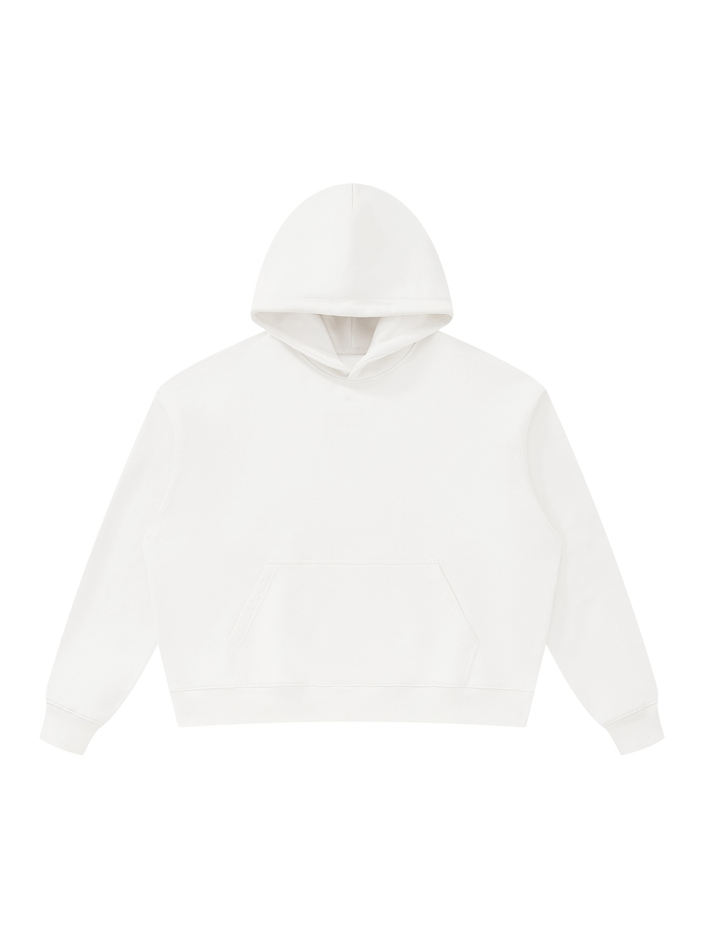 Unisex oversized heavyweight hoodie in White, front view on white. Marcel Afters