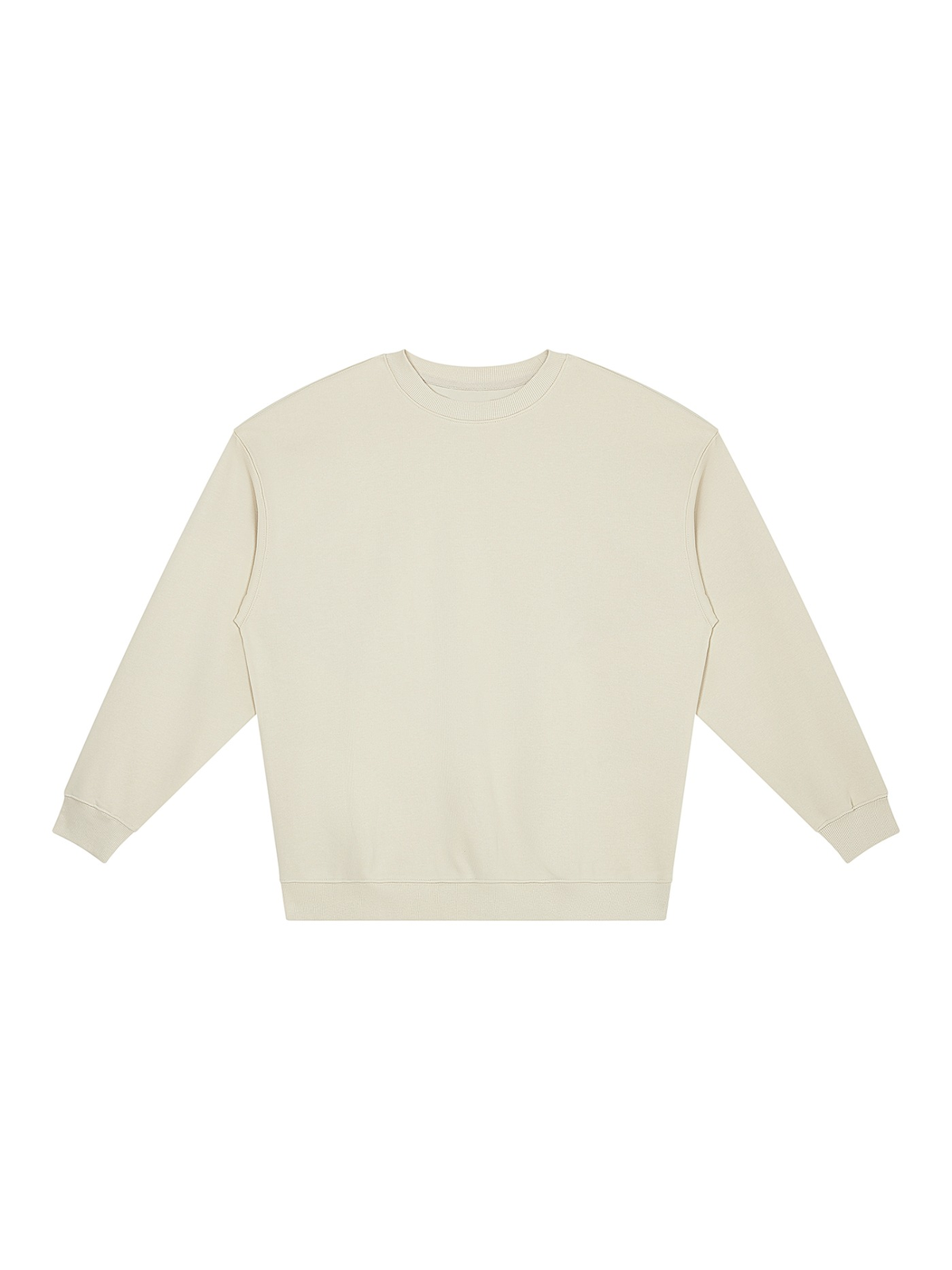 Loose Crewneck Sweatshirt in White Gray, front view