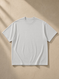 Heavyweight Loose Fit T-Shirt in Oat Gray, front view