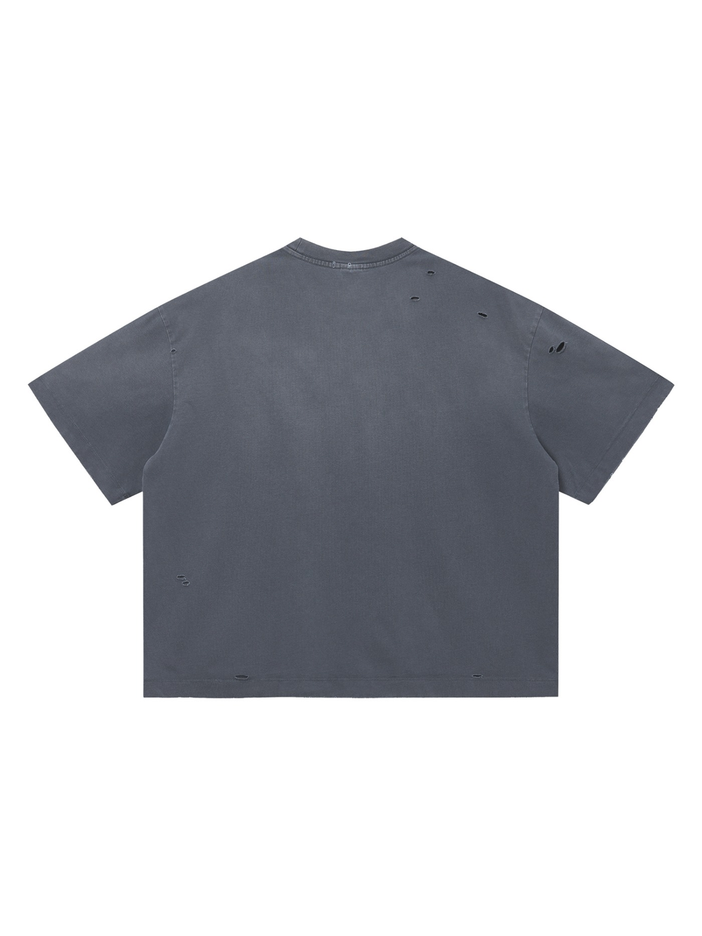 Vintage Washed Distressed Boxy Oversized T-Shirt in Blue, back view