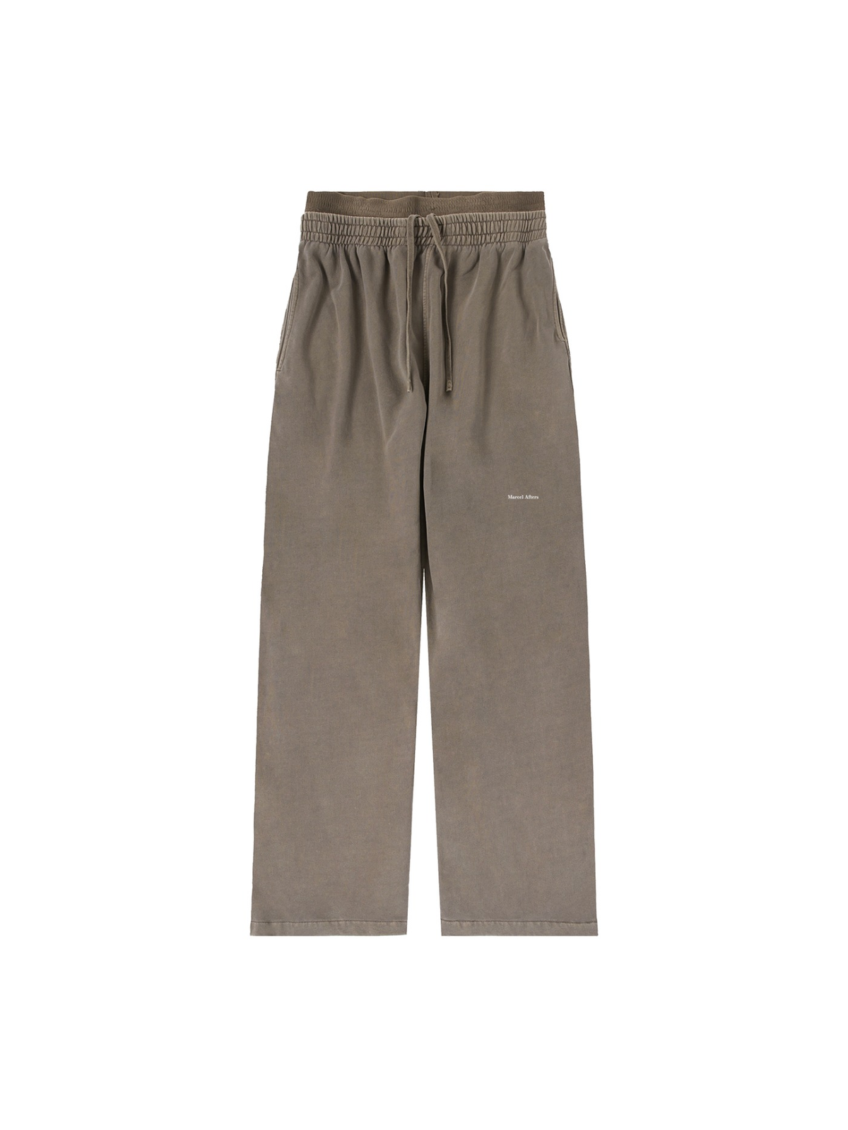 Vintage Washed Waist Pants in Coffee, front view