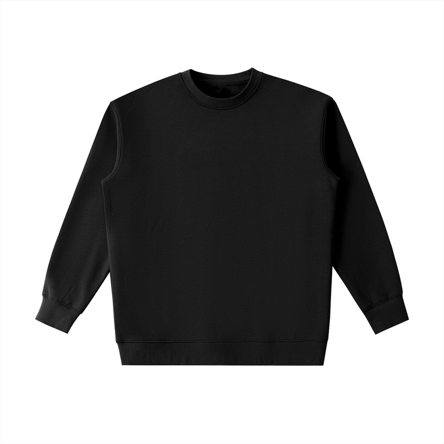 Essential heavyweight crewneck sweatshirt in Black, front view