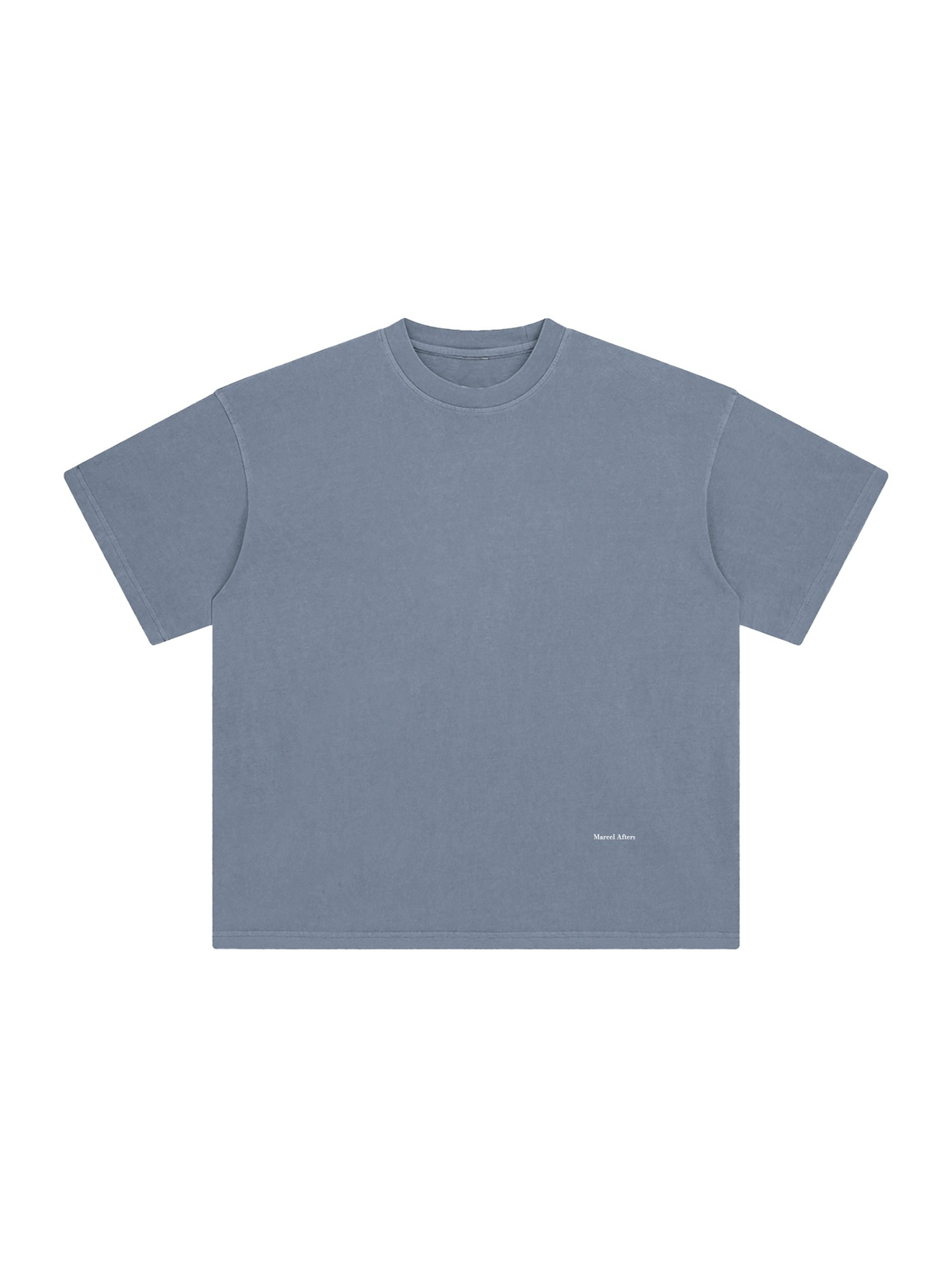 Enzyme Washed T-Shirt in Gray Blue, front view