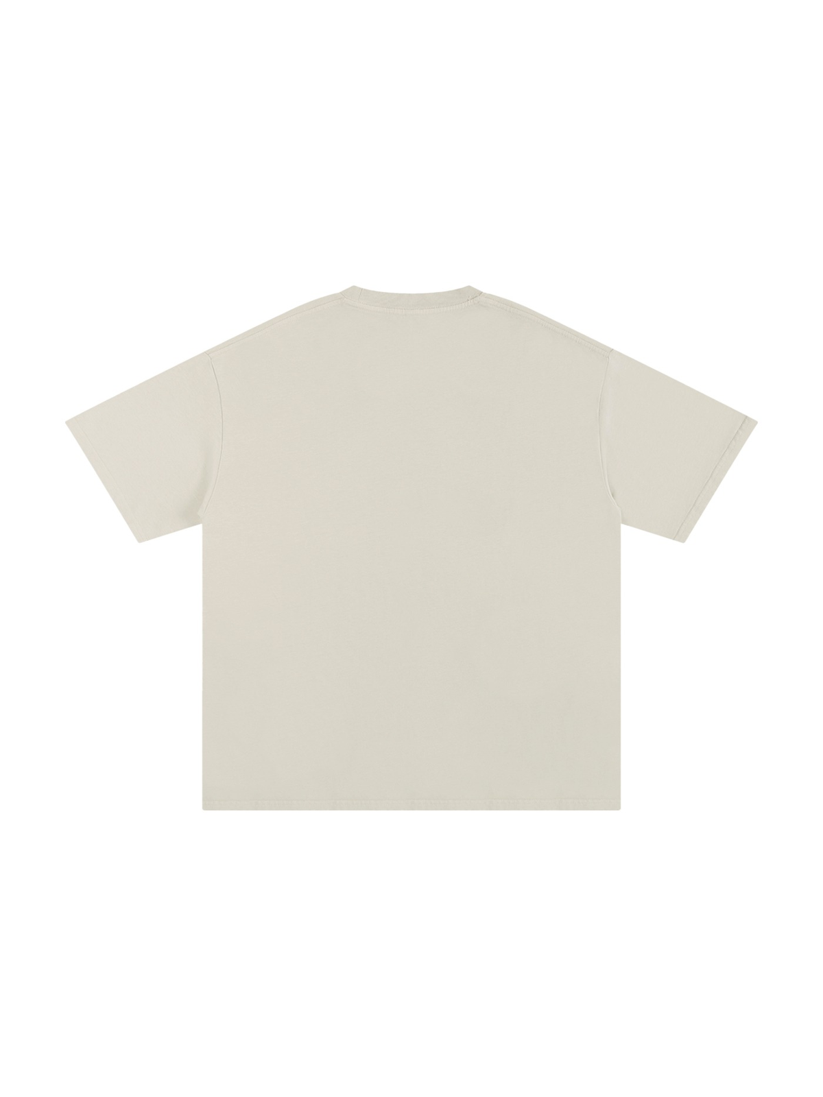 Unisex pure cotton t-shirt in Apricot, back view on white. Marcel Afters