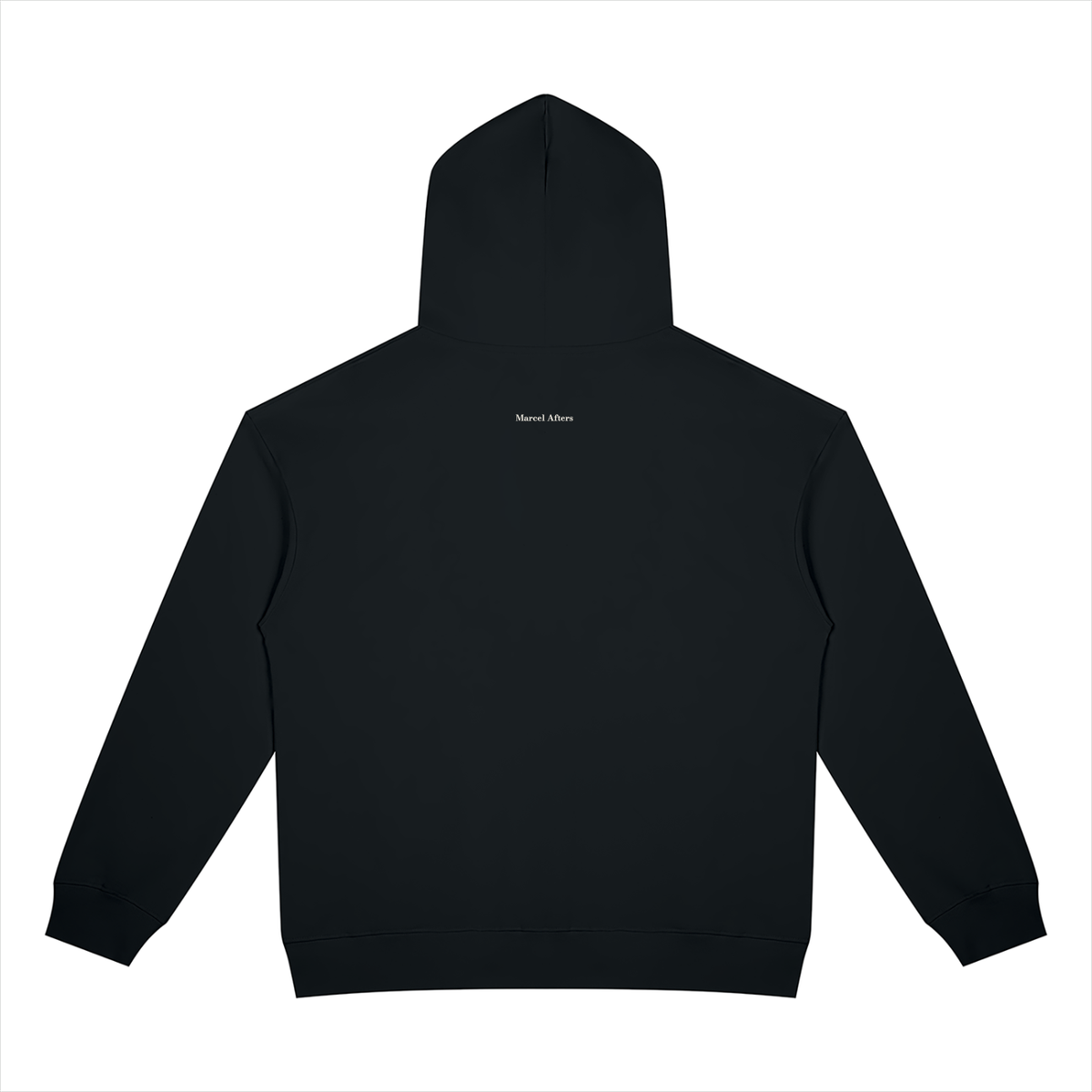 Men's heavyweight full-zip hoodie in Black, back view