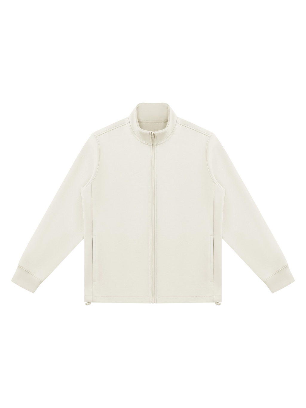 Stand collar jacket in Beige, front view