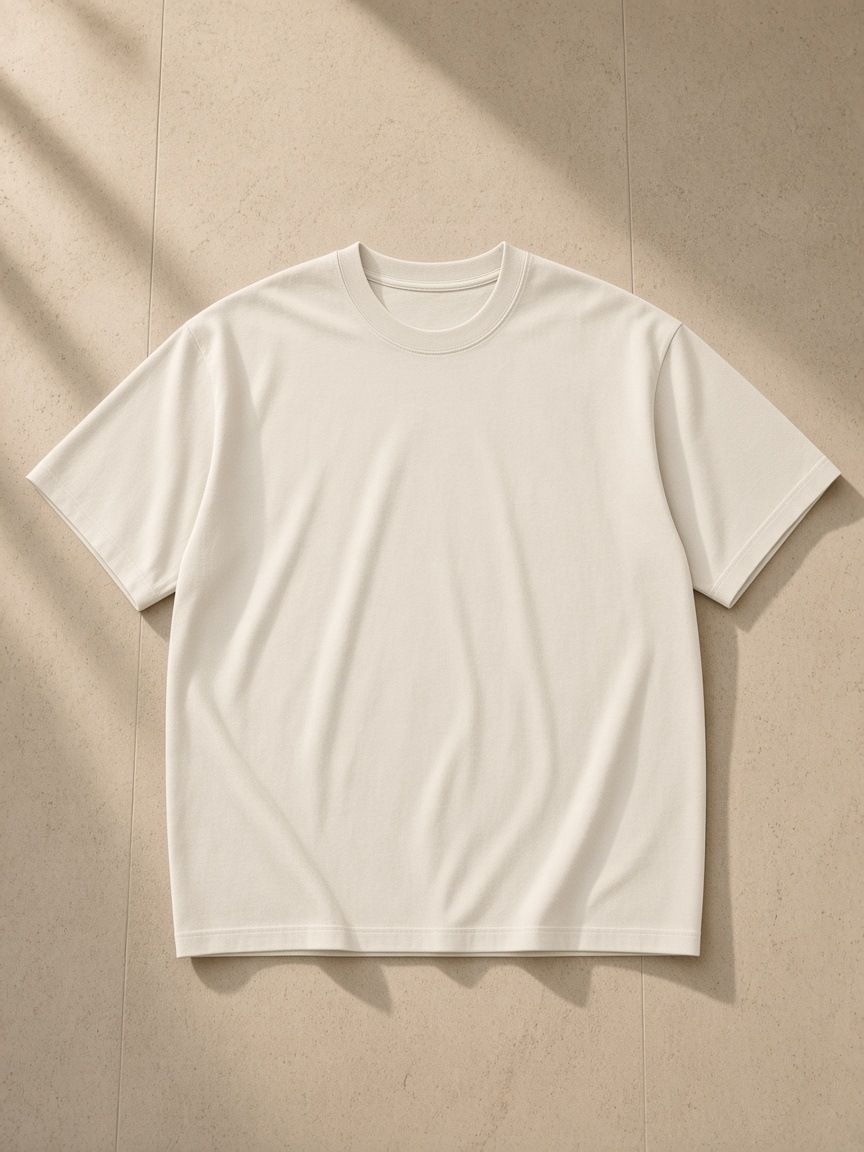 Heavyweight Loose Fit T-Shirt in Light Apricot, front view
