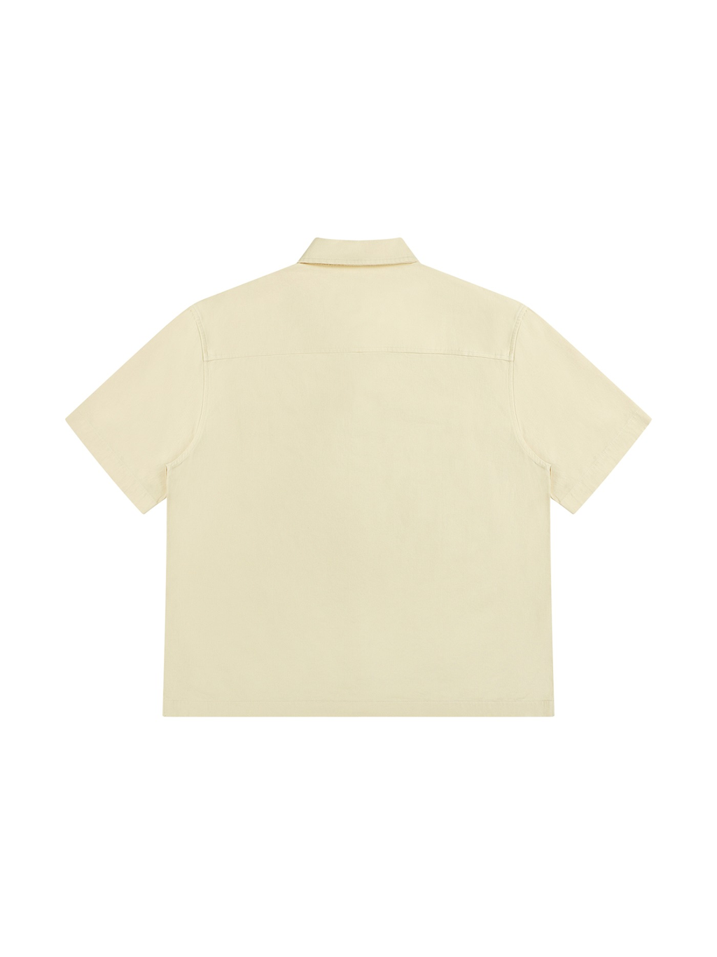Boxy patch pocket short sleeve shirt in Apricot, back view
