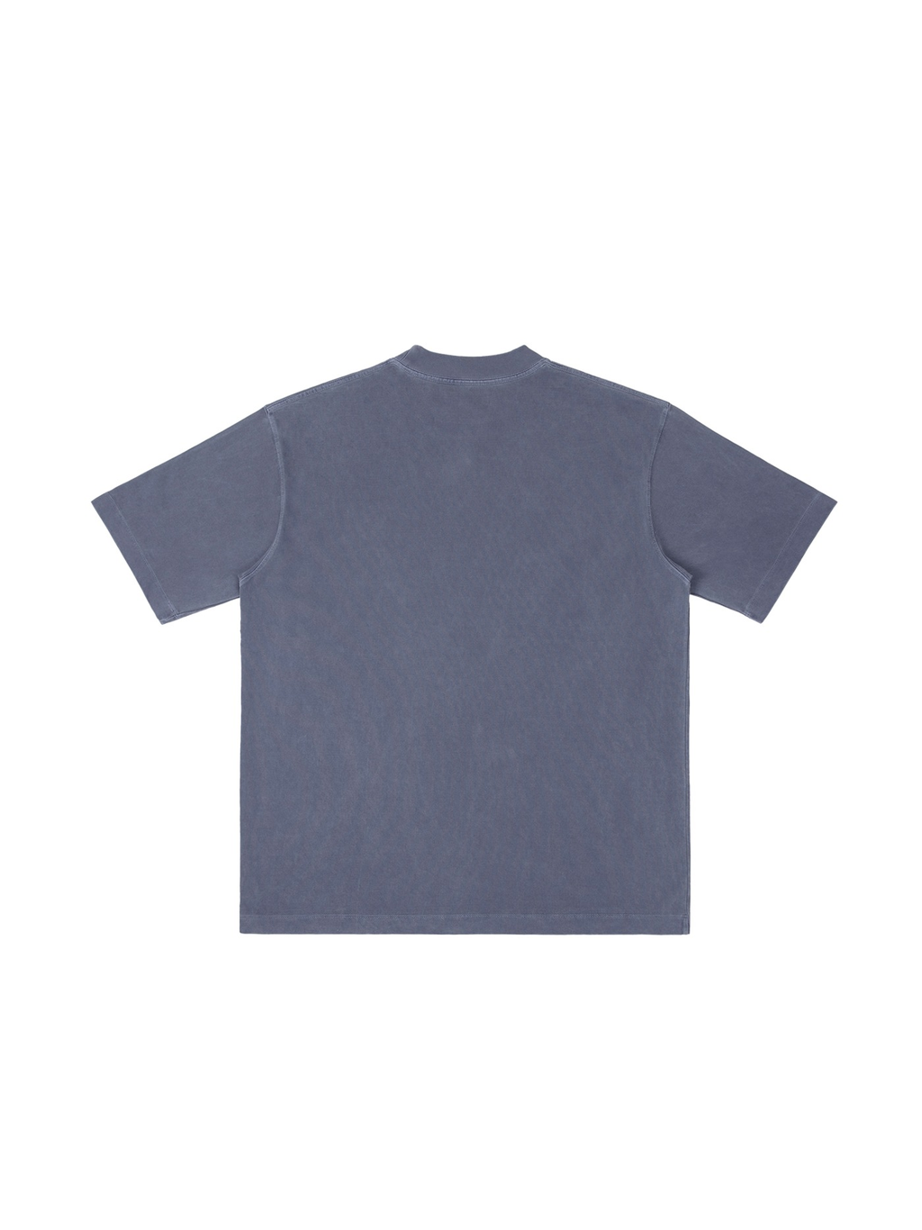 Unisex vintage wash drop shoulder t-shirt in Navy Blue, back view on white. Marcel Afters