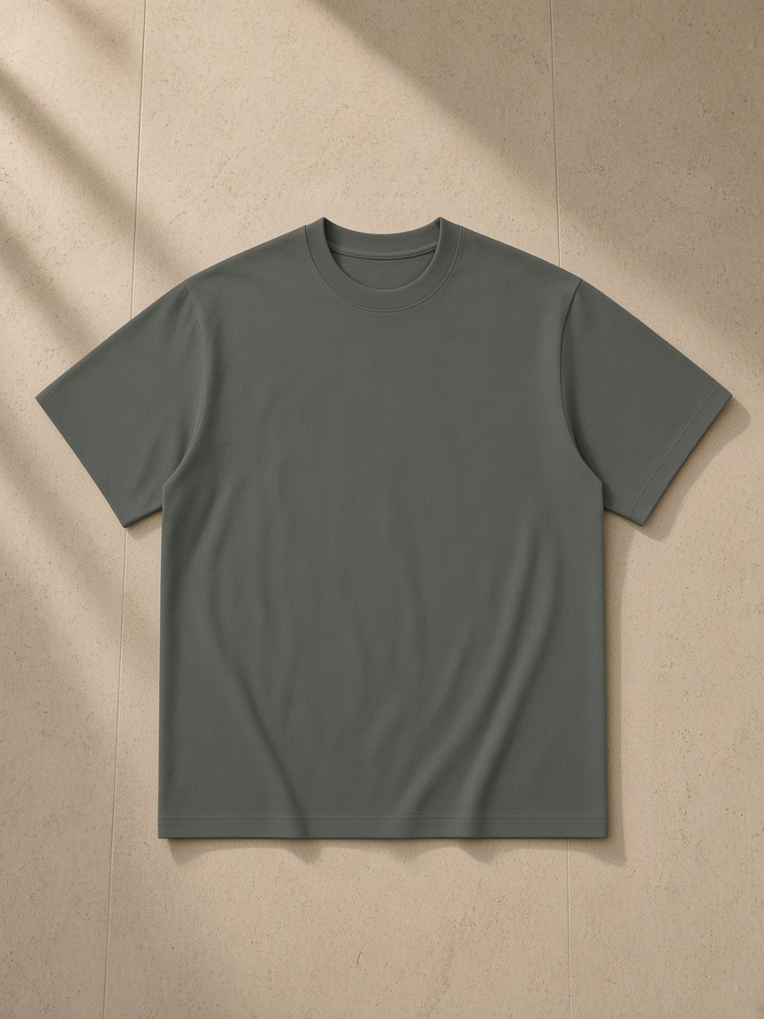 Unisex regular fit t-shirt in Dark Gray, front view on white. Marcel Afters