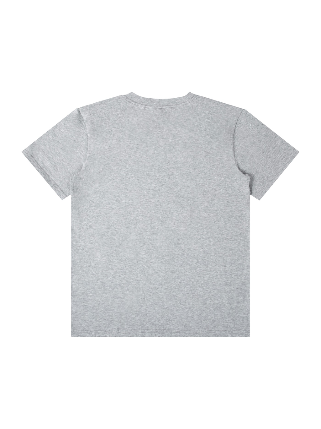 Unisex classic crew neck cotton t-shirt in Formal Gray, back view on white. Marcel Afters