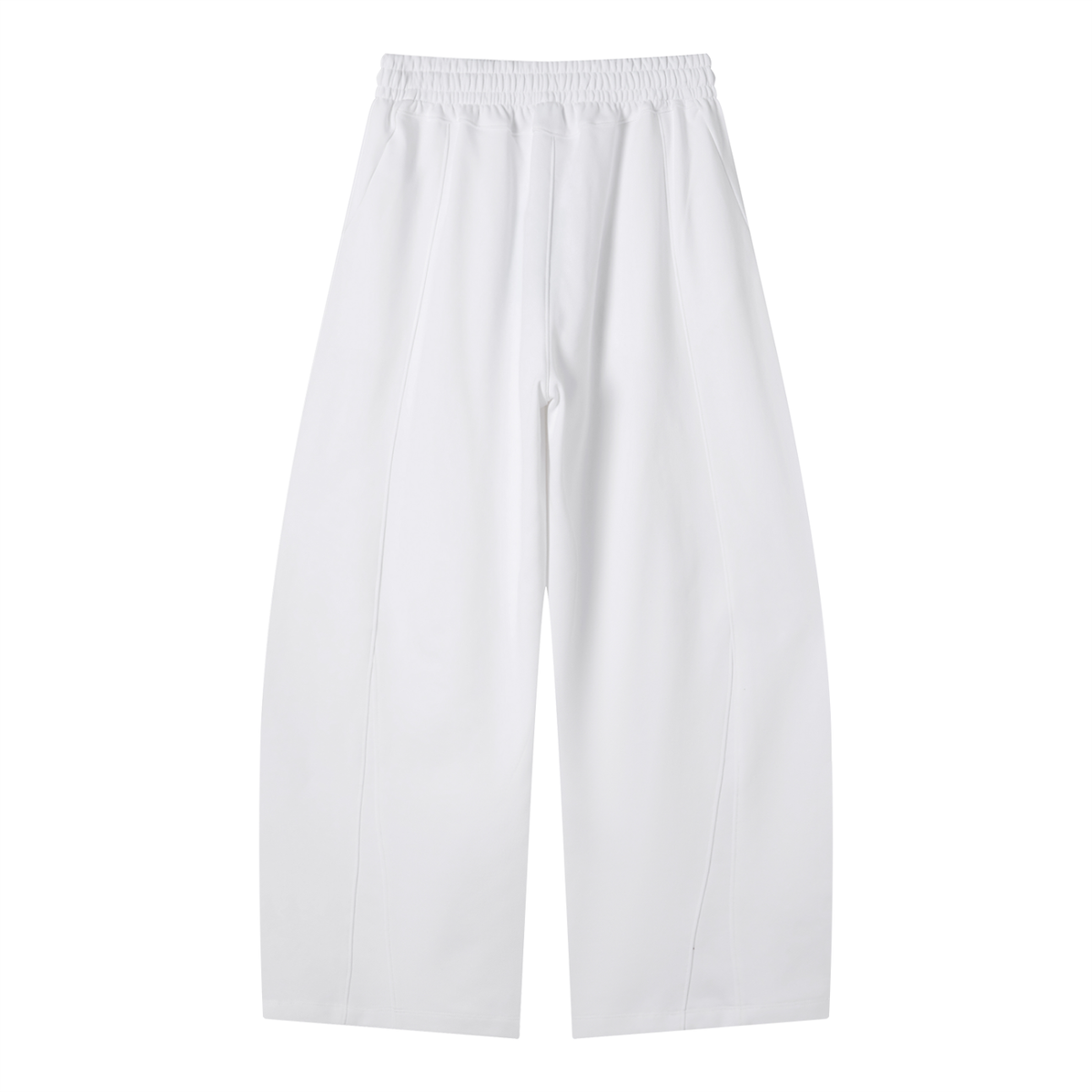 Heavyweight Wide Leg Panel Sweatpants in White, back view