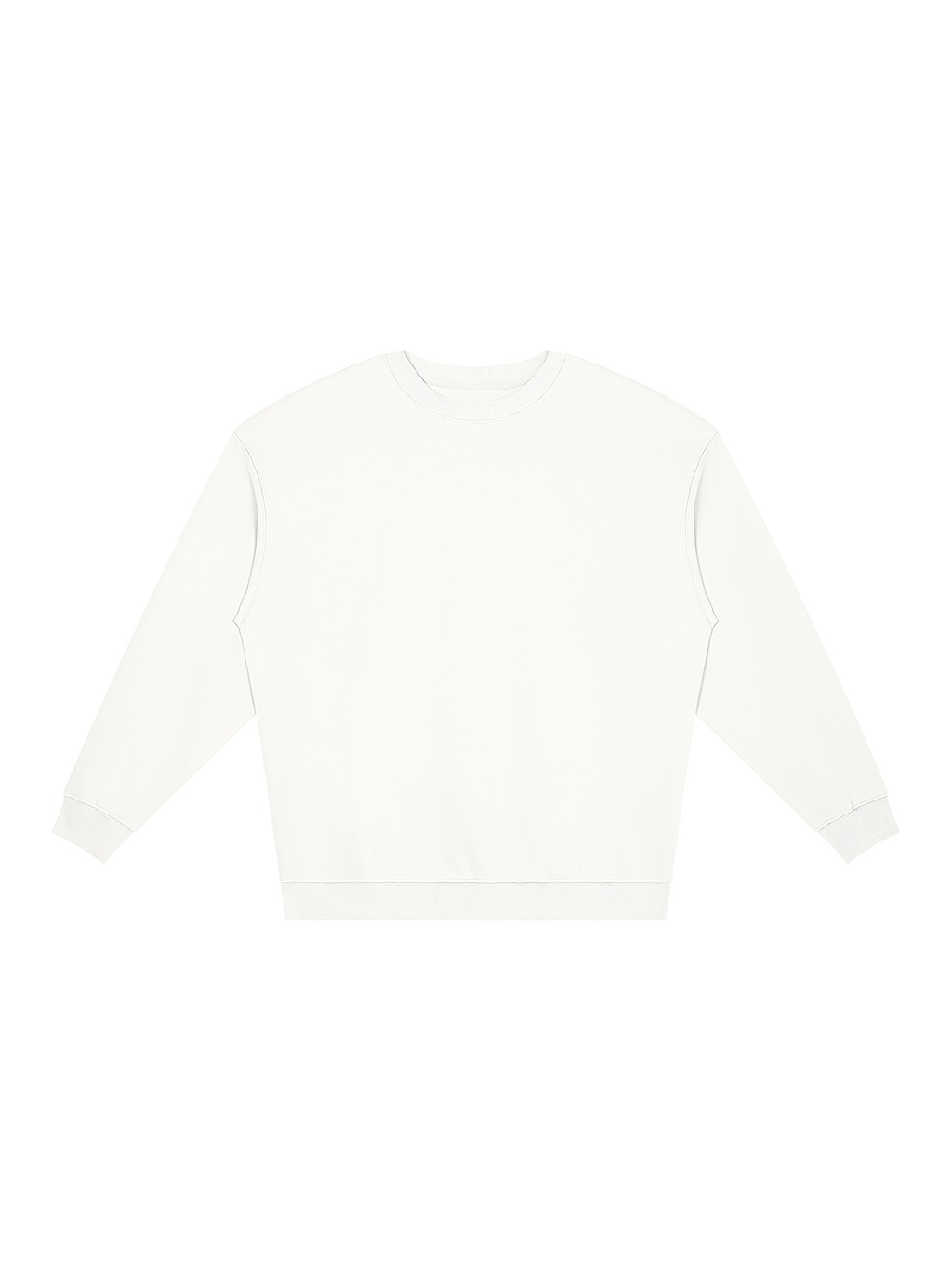 Loose Crewneck Sweatshirt in White, front view
