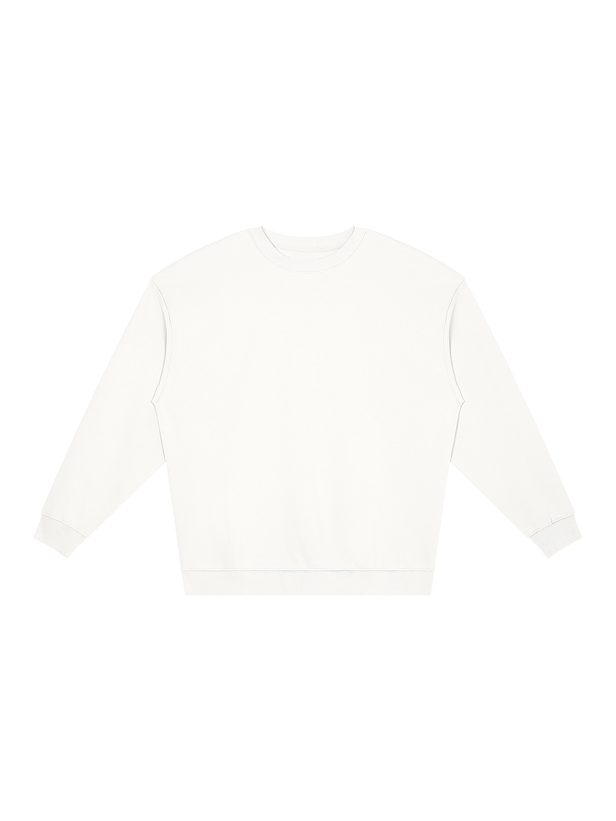 Loose Crewneck Sweatshirt in White, front view