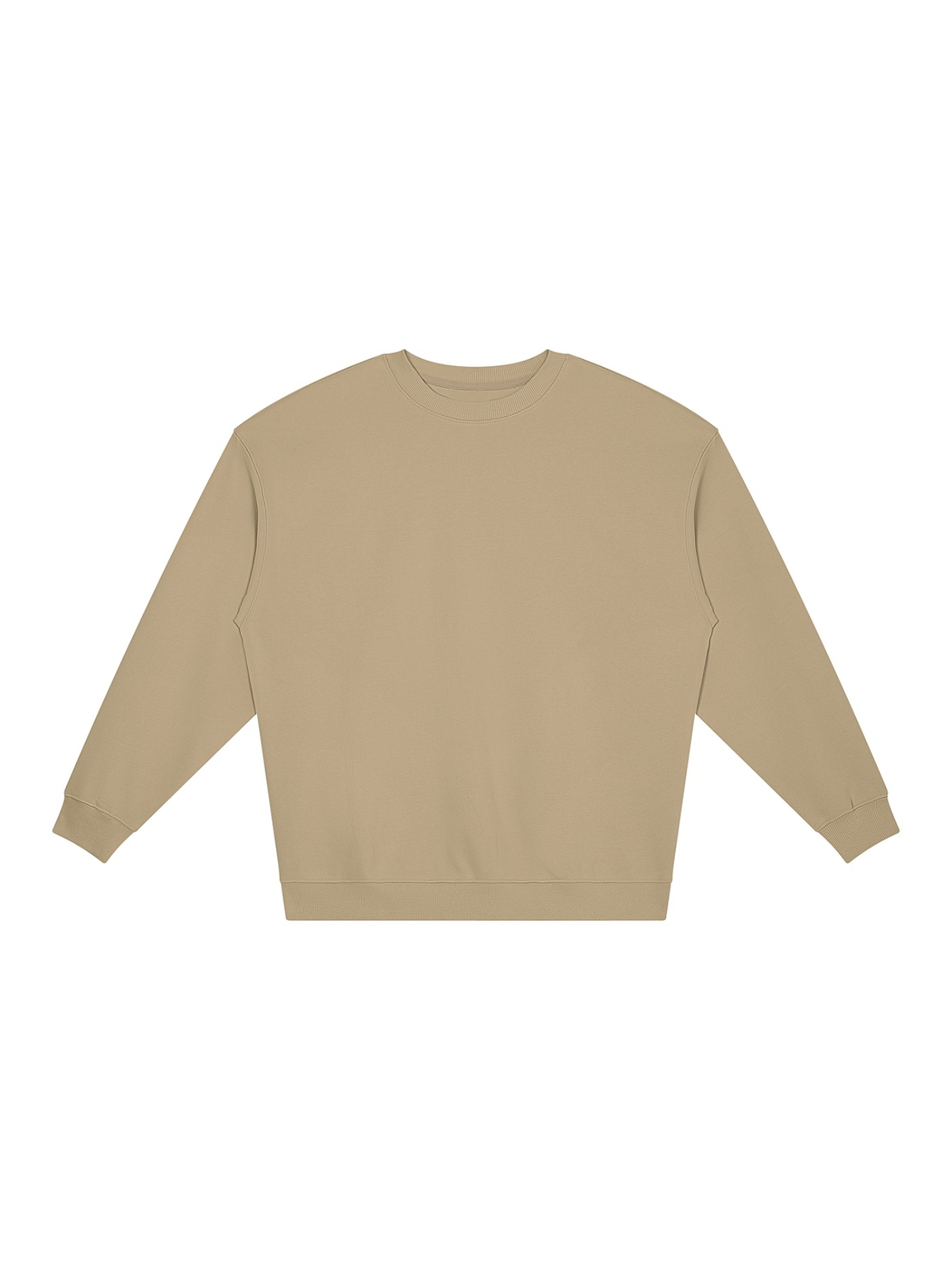 Loose Crewneck Sweatshirt in Khaki, front view