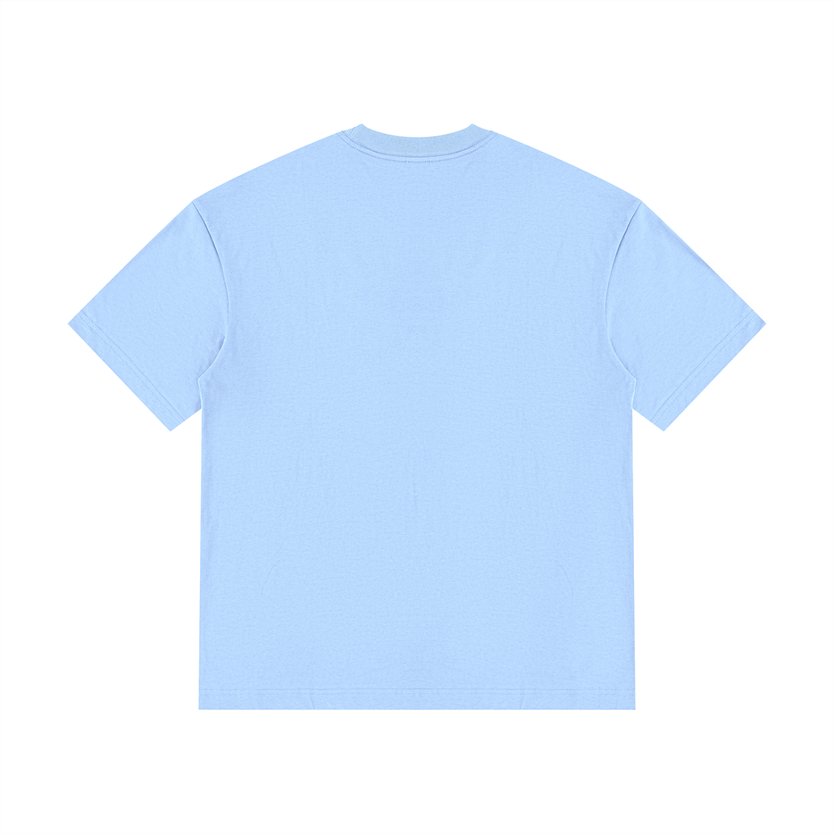 Drop shoulder cotton t-shirt in Blue, back view