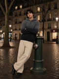 Man in the Vintage Washed Gradient Fleece Hoodie in Black, model front