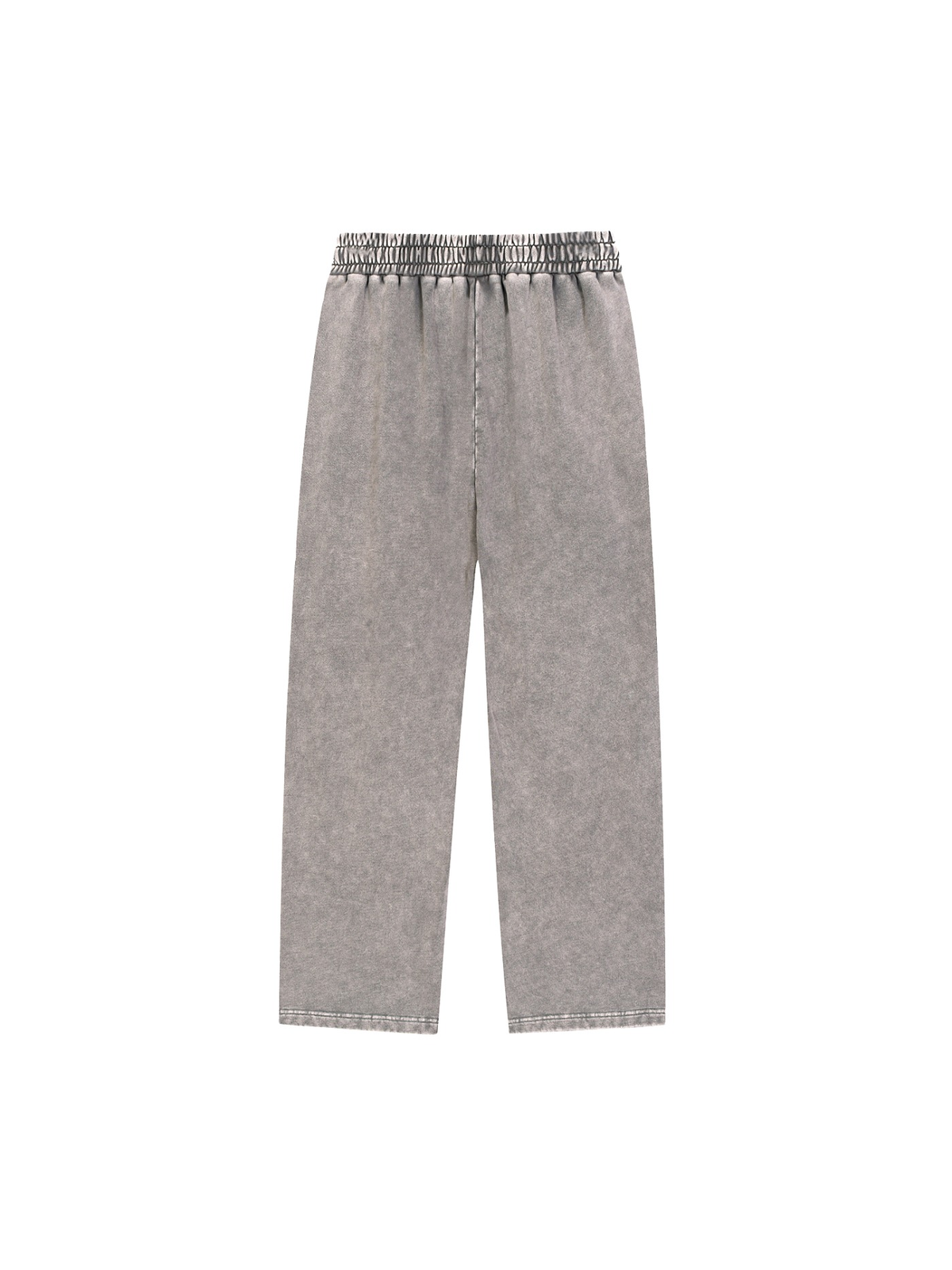 Unisex snow wash heavyweight sweatpants in Light Gray, back view on white. Marcel Afters