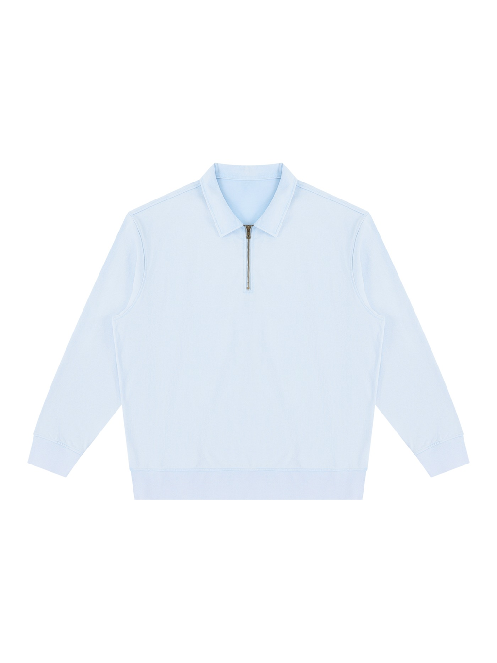 Vintage wash quarter-zip sweatshirt in Light Blue, front view