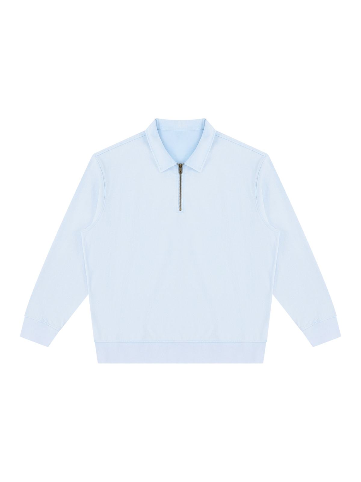Vintage wash quarter-zip sweatshirt in Light Blue, front view